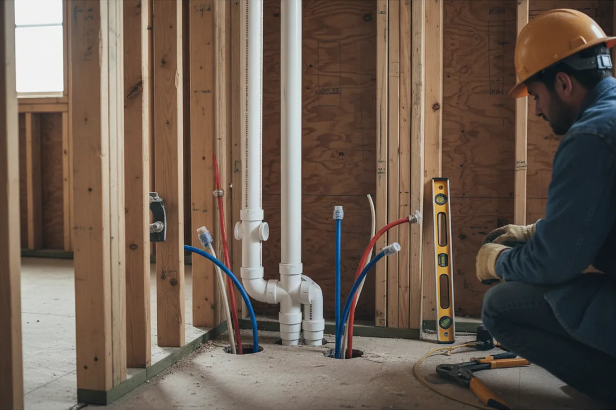 Drain and supply rough-in during Leak Detection in Cranks